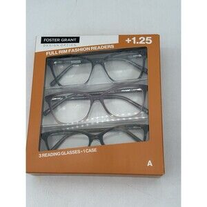 Foster Grant Full Rim Fashion Reading Glasses 3 Pack +1.25. A 1408215